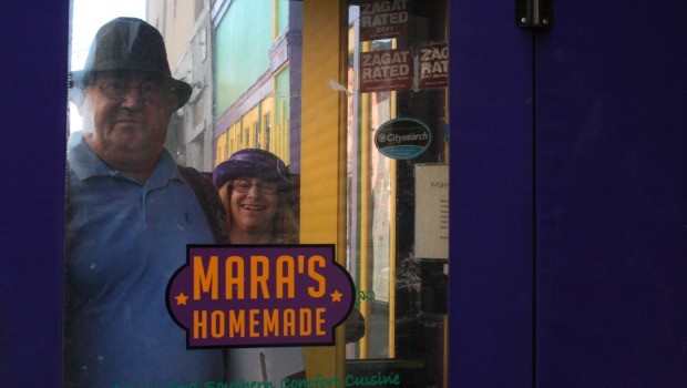 David and Mara Levi in the entrance of Mara's Homemade.